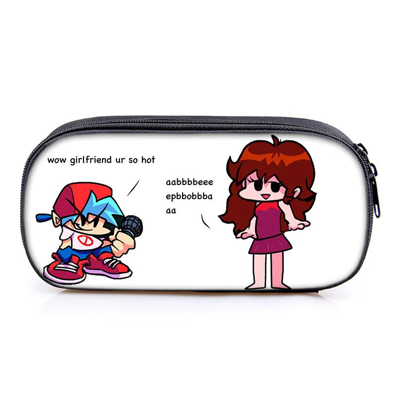 Children Friday Night Funkin Pencil Box Boys Girls Kids Anime Pencil Case Students Cartoon Pen Bags Teenagers Stationery Bags