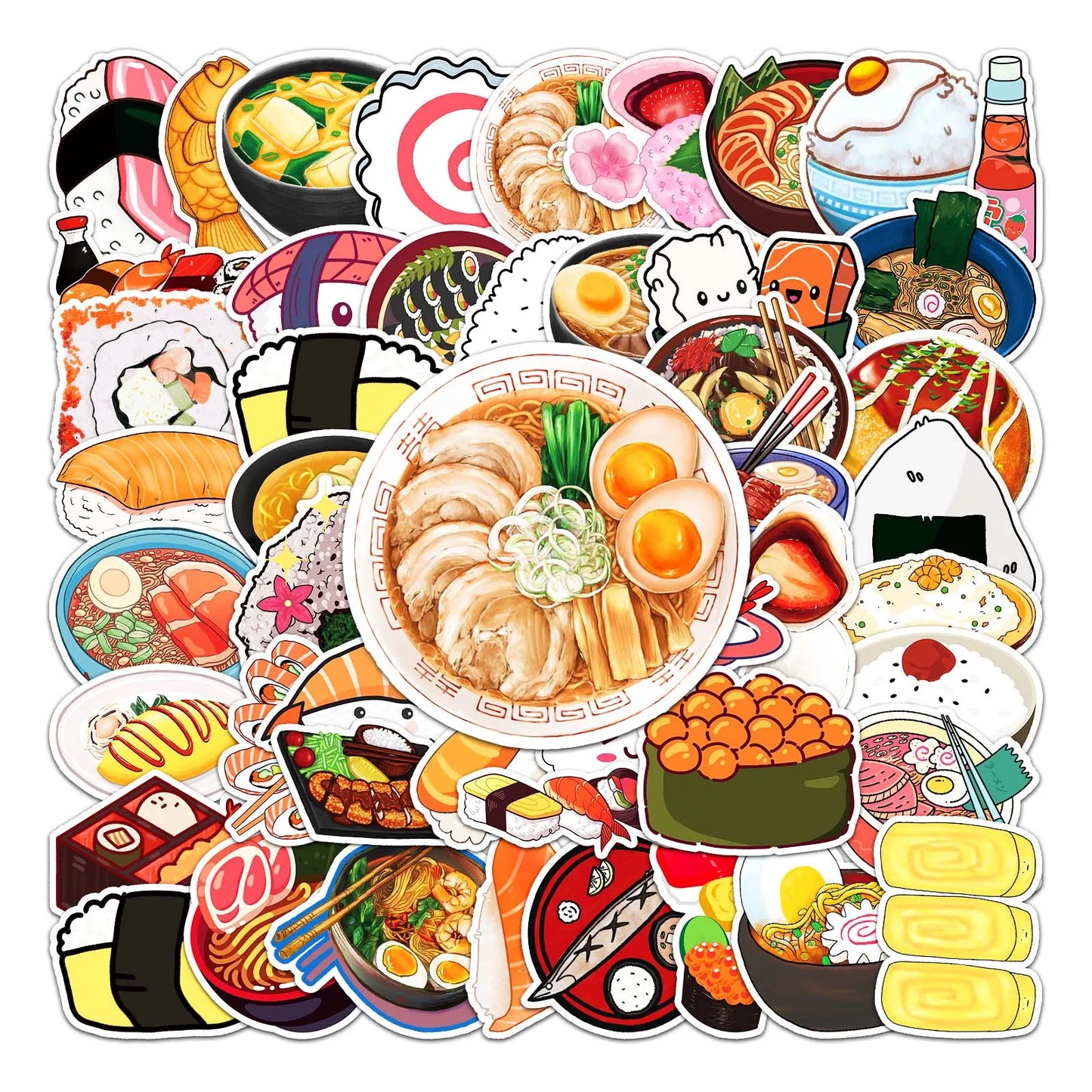 50Pcs Cute Japanese Cartoon Waterproof Vinyl Stickers for Skateboard Snowboard