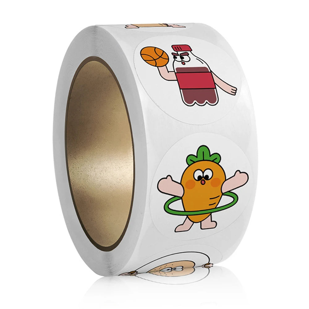 100-500pcs Cute Cartoon Stickers Children's Stickers Kindergarten Inspirational Little Red Flower Reward Roll Stickers