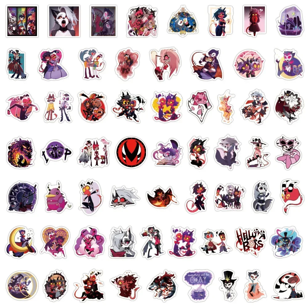 60/120Pcs Helluva Boss Cartoon Sticker Packs