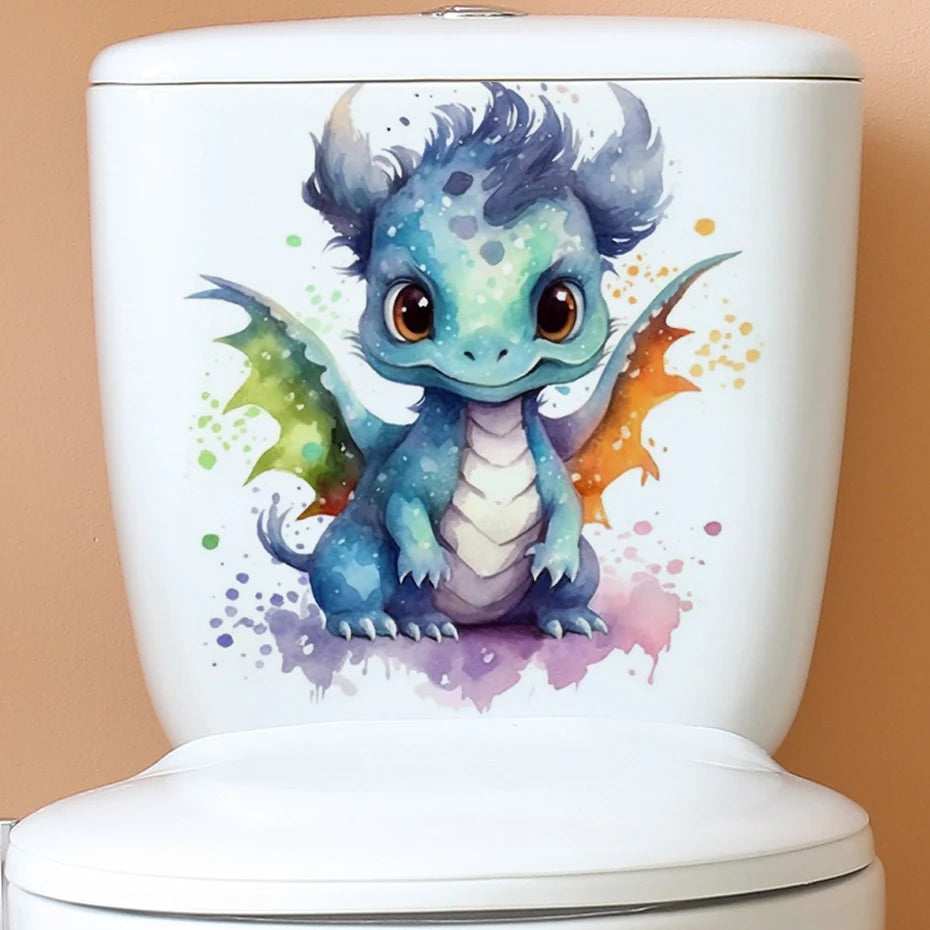 Dinosaur Toilet Stickers Animal Decals for Bathroom Decor