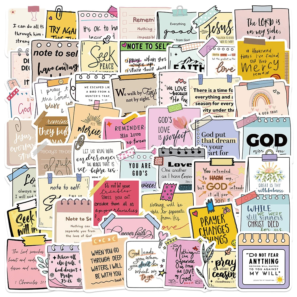 50PCS Jesus Bible Christian Stickers for Journaling, Laptop, Diary, Scrapbooking