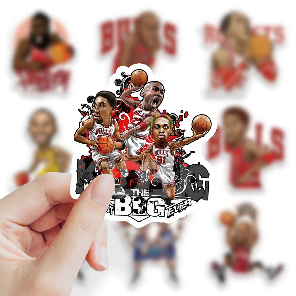10/30/50PCS New Basketball Star Sticker Cartoon Graffiti iPad Helmet Car Water Cup Guitar DIY Scrapbook Toy Decoration Wholesale