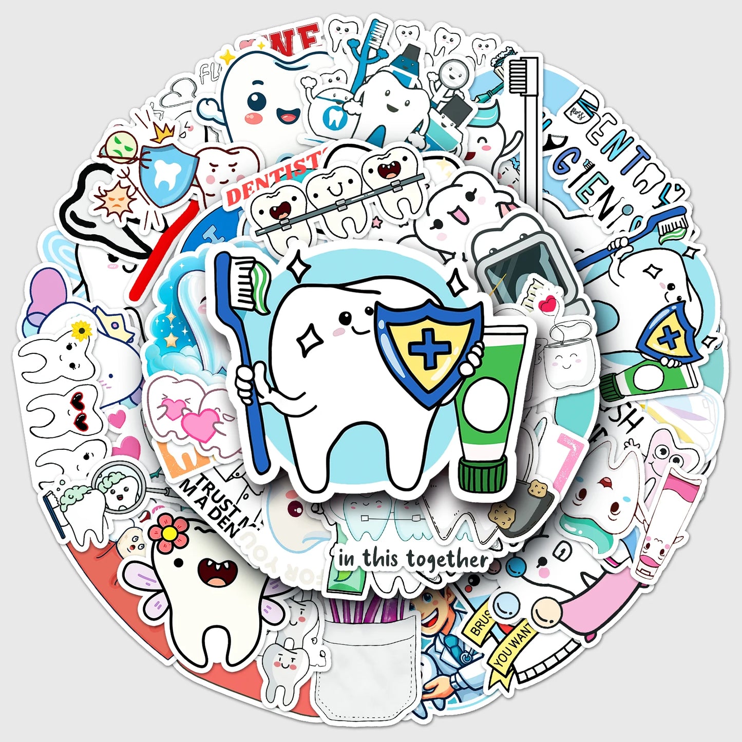 50Pcs Cartoon Waterproof Vinyl Stickers for Skateboard Snowboard