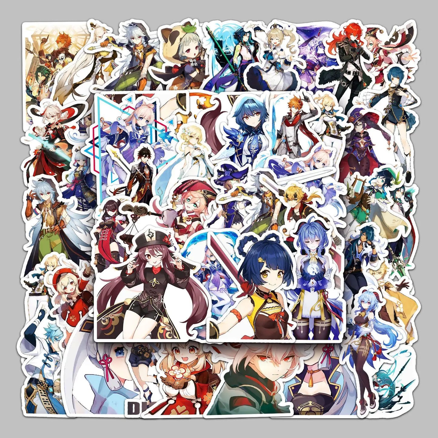 50Pcs Genshin Impact Cartoon Graffiti Stickers for Helmet, Desktop, Wall Decoration