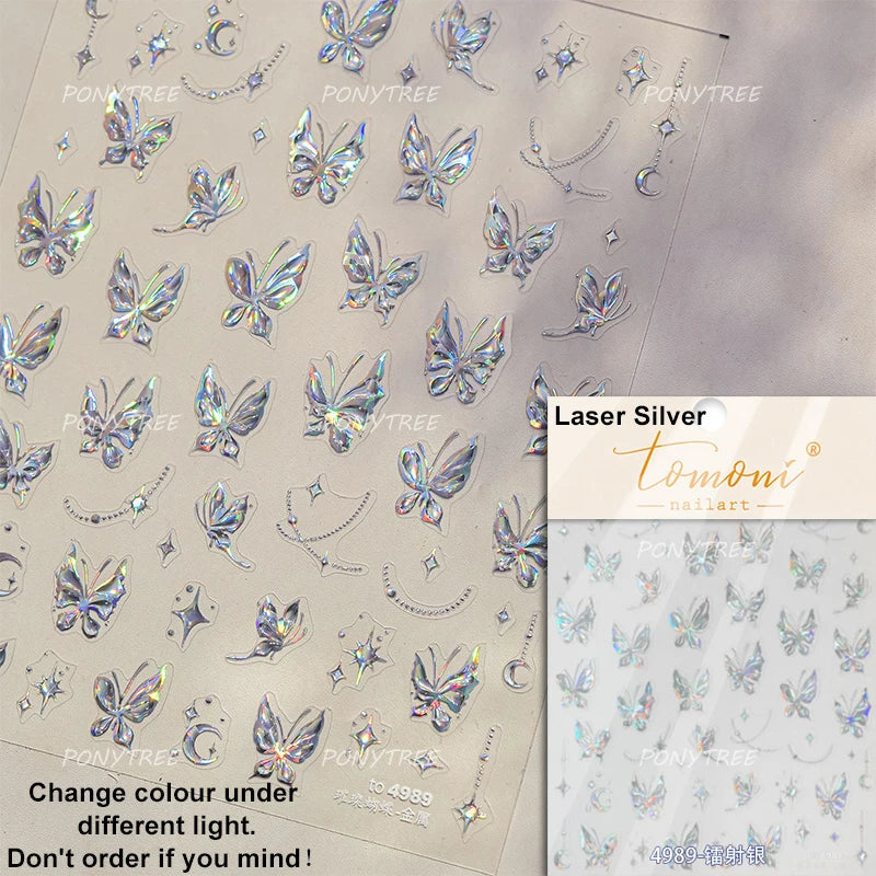Butterfly Floral Lace Nail Art Stickers Decals