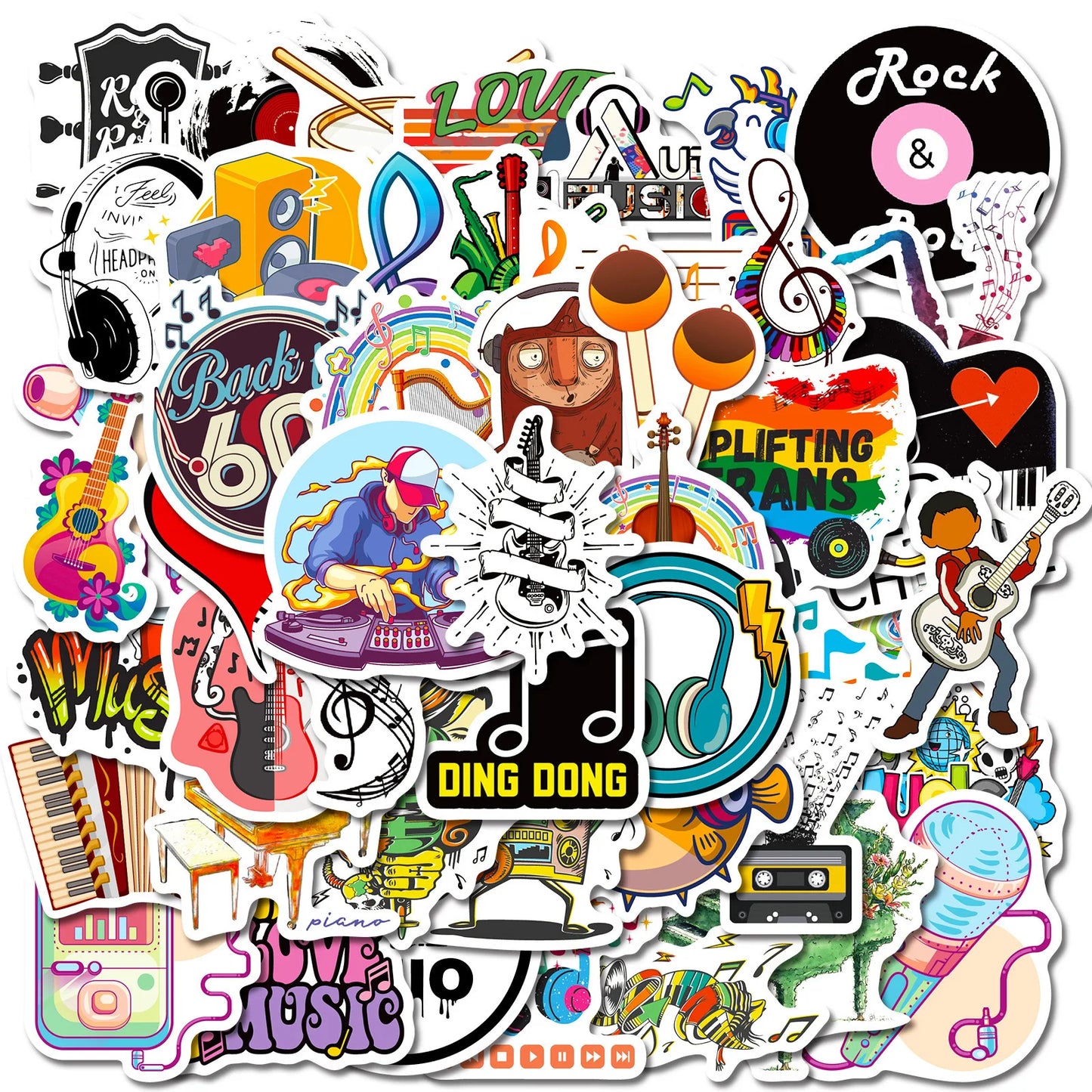 50pcs Punk Rock Music Graffiti Stickers for Helmet, Wall, DIY Decor