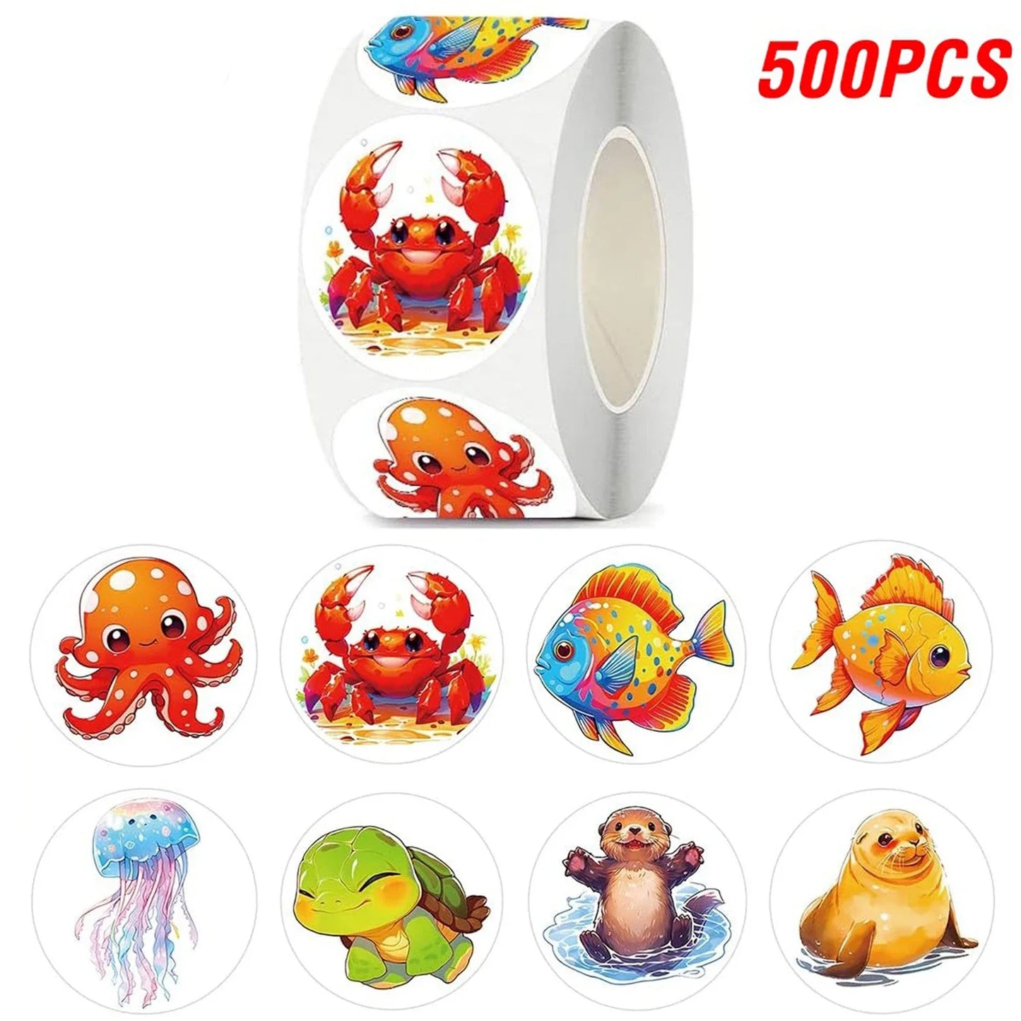 Marine Animal Stickers Pack: Kids Reward & Party Gift