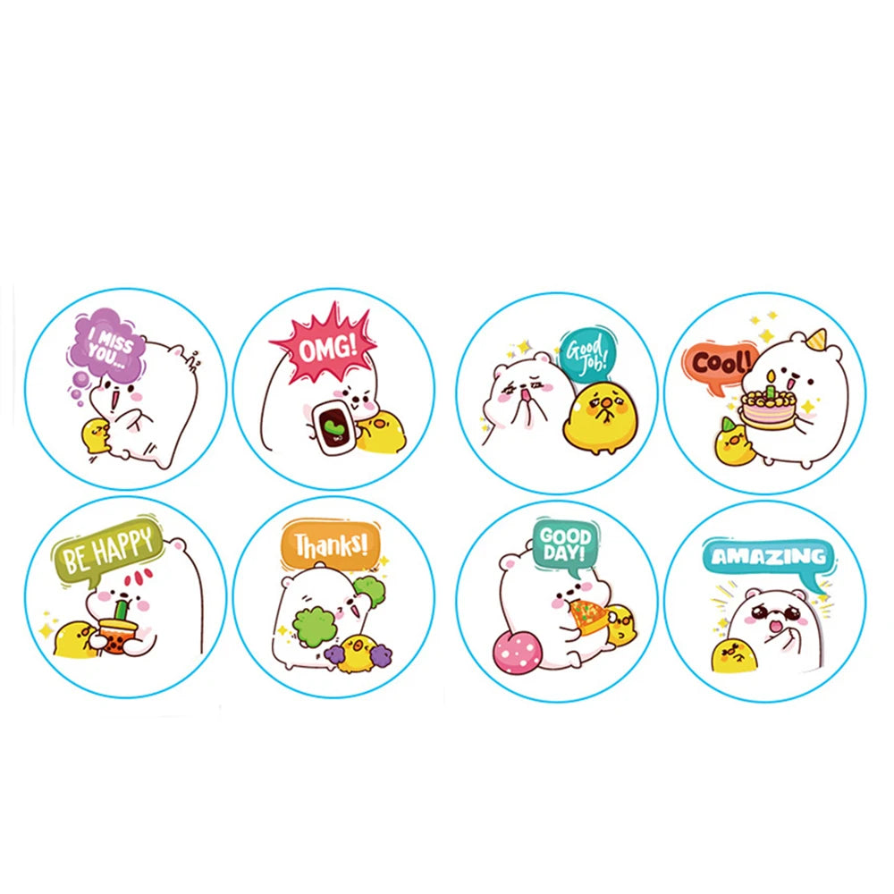 100-500pcs Children's Stickers New Small Animal Cartoon Sticker for Kids Gift Packaging Label Reward Stationery Stickers
