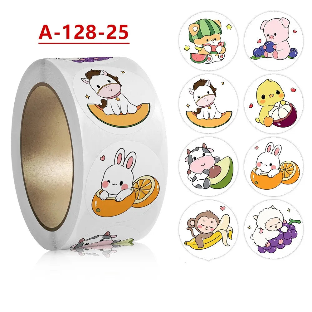 50-500pcs Teacher Reward Stickers for Kids Children School Encouragement Students Games Toy Cartoon Animals Stationery Sticker