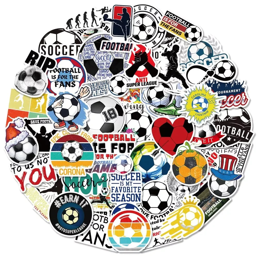 Football Stickers Vinyl Decal for Luggage, Water Bottle, Helmet, Scrapbook, Motorcycle, Bicycle, Car