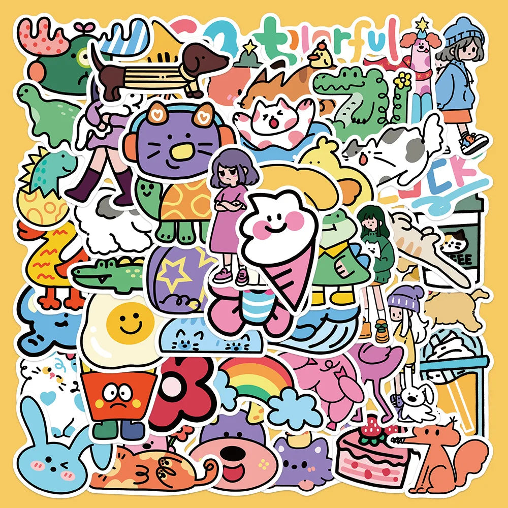 50pcs Sci-fi Cartoon Planet Stickers for Helmet, Wall, DIY Decor