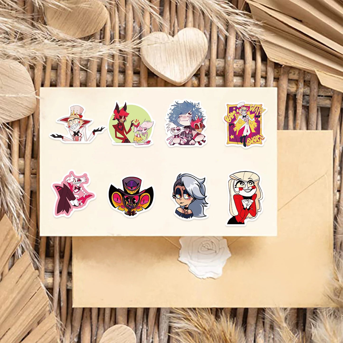 52Pcs Cartoon Animation Stickers Waterproof For Luggage Case Helmet Guitar Bottle Refrigerator Laptop Hell Inn Sticker Wholesale
