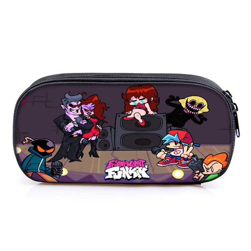 Children Friday Night Funkin Pencil Box Boys Girls Kids Anime Pencil Case Students Cartoon Pen Bags Teenagers Stationery Bags