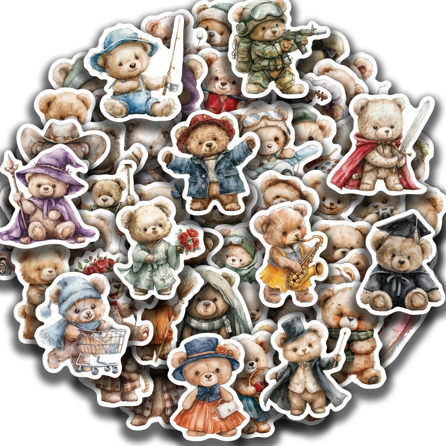 55 Cute Teddy Bear Stickers: Laptop, Phone, DIY Vinyl