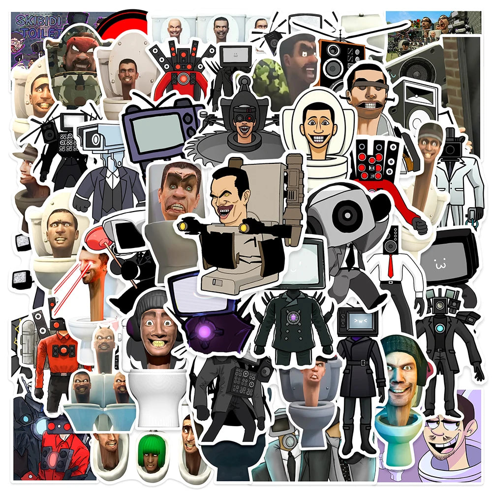 Skibidi Toilet Game Stickers 10/30/50pcs Cartoon Decals for Skateboard Phone Laptop Car