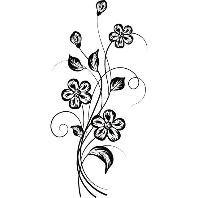1 pc vibrant atmosphere Black Flower Wall Stickers Self Adhesive Art Wallpaper Decor Living Room Bedroom Removable Vinyl Art