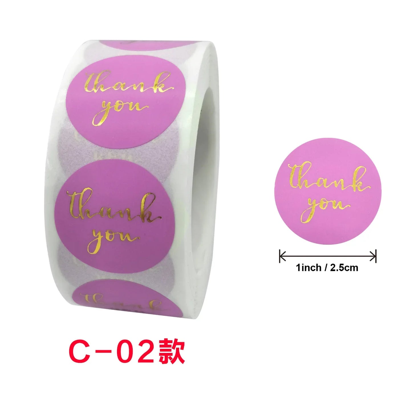 50-500pcs Round Thank You Gilding Powder Sealed Sticker Gift Store Holiday Party Decoration Label Scrapbook Stationery Sticker