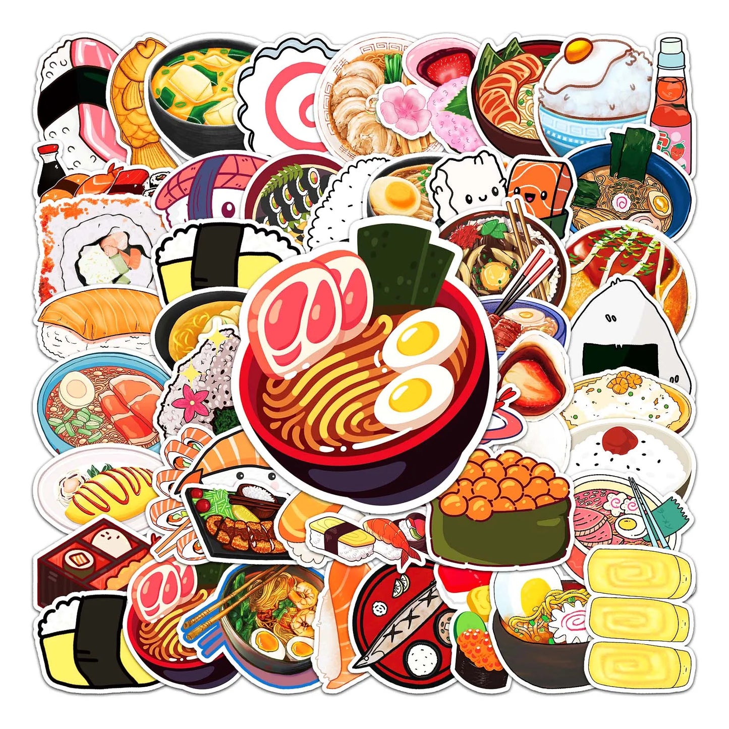 50Pcs Cute Japanese Cartoon Waterproof Vinyl Stickers for Skateboard Snowboard