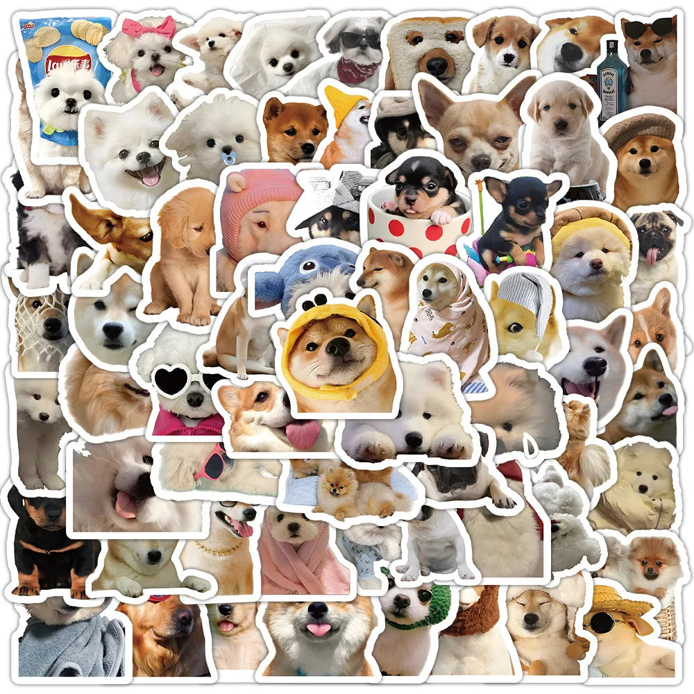 10/30/50/100PCS Cute Cartoon Dogs Meme Graffiti Stickers Kids Toys DIY Diary Laptop Stationery Suitcase Phone Bike Funny Decals