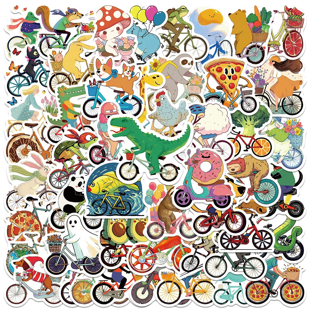 50PCS Animal Stickers for Bike, Car, Laptop, Guitar, Skateboard - Waterproof, Dog & Cat Designs