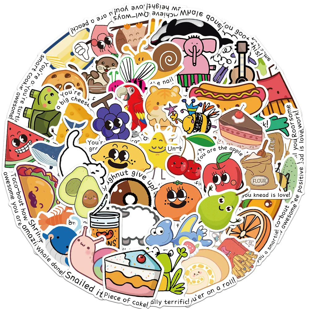 Inspirational Text Vinyl Stickers for Snowboard Laptop Luggage Car Fridge DIY (10/30/50 Pcs)