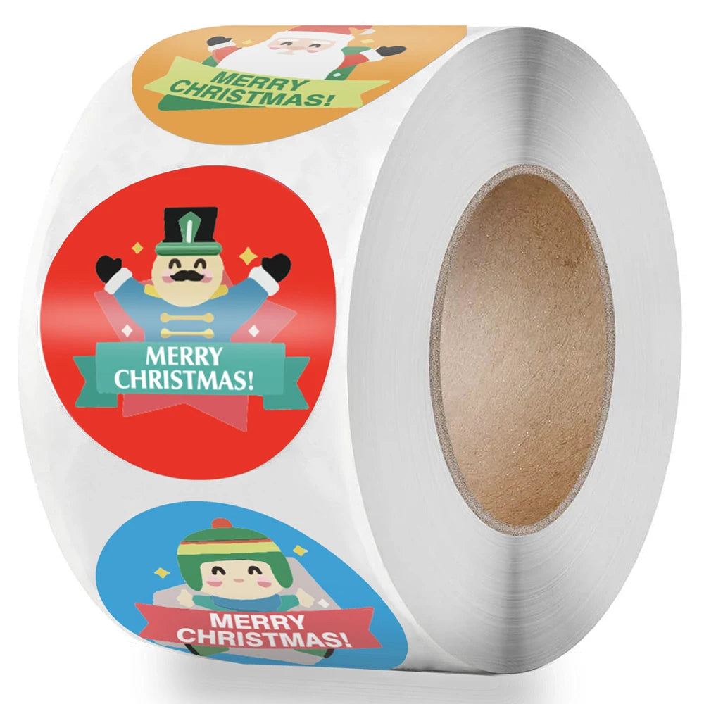 100-500pcs Merry Christmas Handmade Sticker Gift Box Package Santa Thank You Label Sealing Stickers Wedding Party Supplies