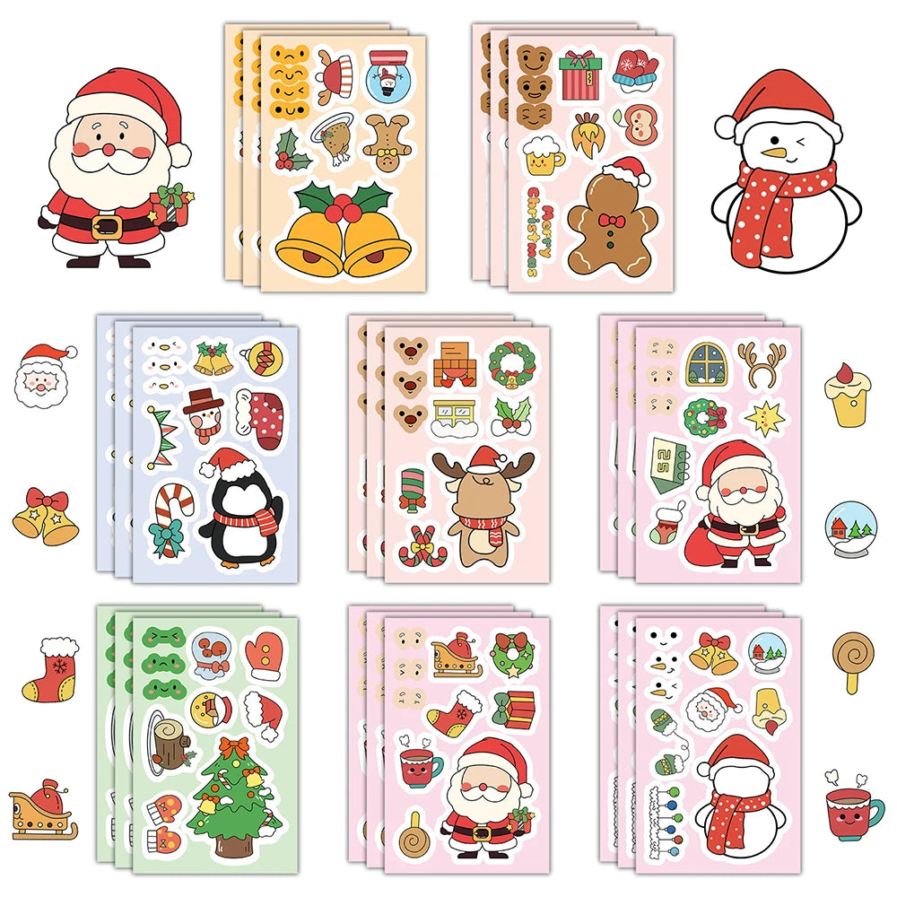Cute Christmas Puzzle Stickers DIY Jigsaw Toy Craft