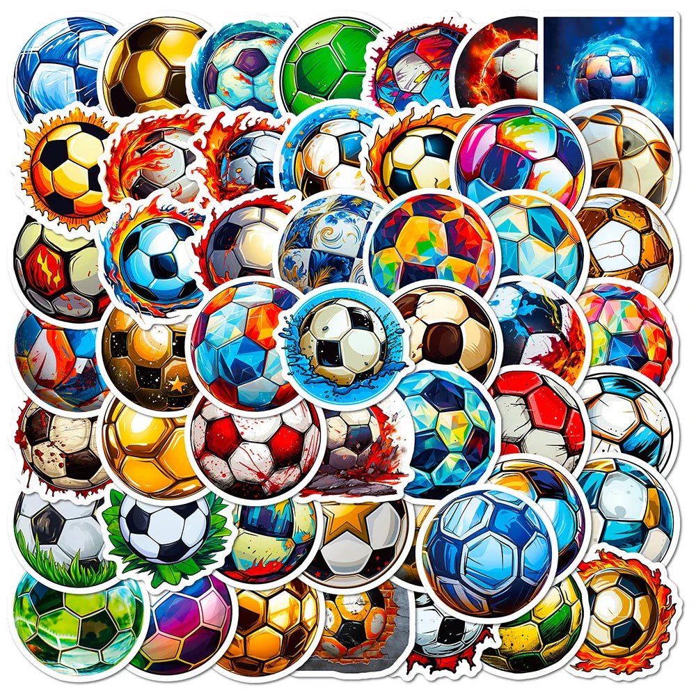 Cartoon Soccer Stickers 10/30/50pcs Waterproof Decals for Laptop, Phone, Motorcycle, Kids Toys
