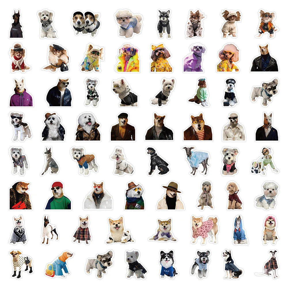 10/30/60pcs Cute Funny Animal Dog Meme Stickers Graffiti Decals Laptop Luggage Phone Car Suitcase Waterproof Sticker Kids Toys