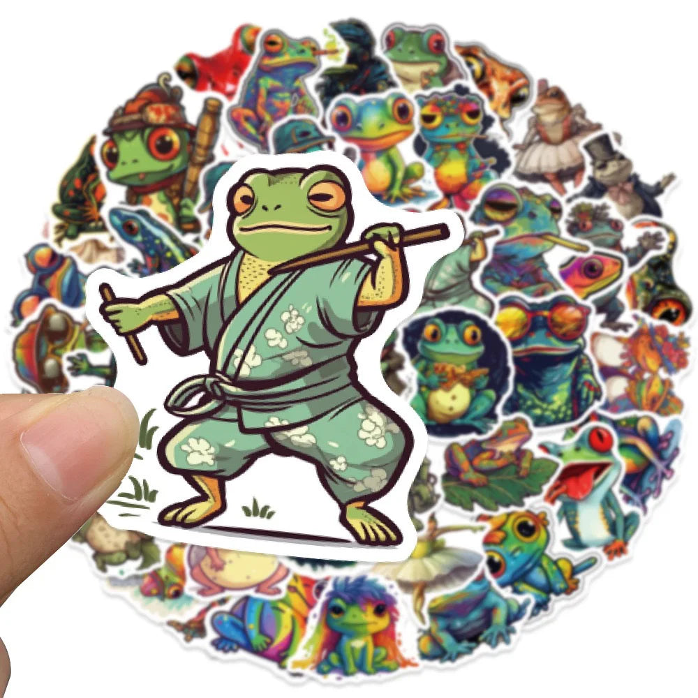 10/30/51PCS Colorful Psychedelic Frog Cartoon Stickers DIY Laptop Luggage Skateboard Graffiti Decals Fun for Kid Toys Gift