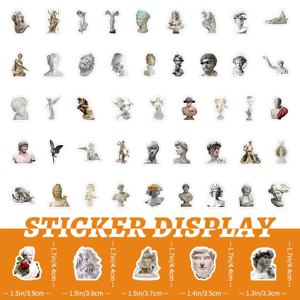 10/30/50/100PCS David Angel Art Statuary Stickers Decals Decoration DIY Waterproof Phone Laptop Fridge Guitar Car Sticker Toys