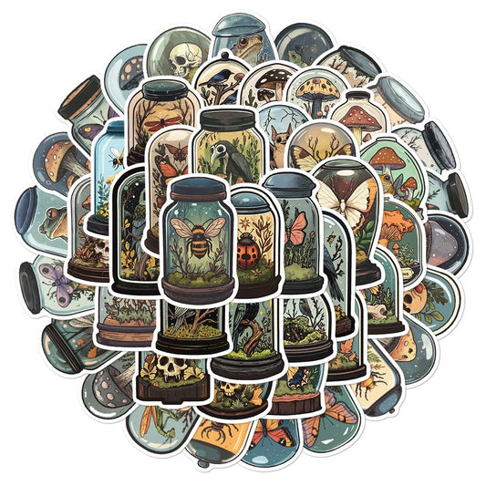 Vintage Animal Plant Specimen Stickers PVC Waterproof DIY Skateboard Notebook Decoration