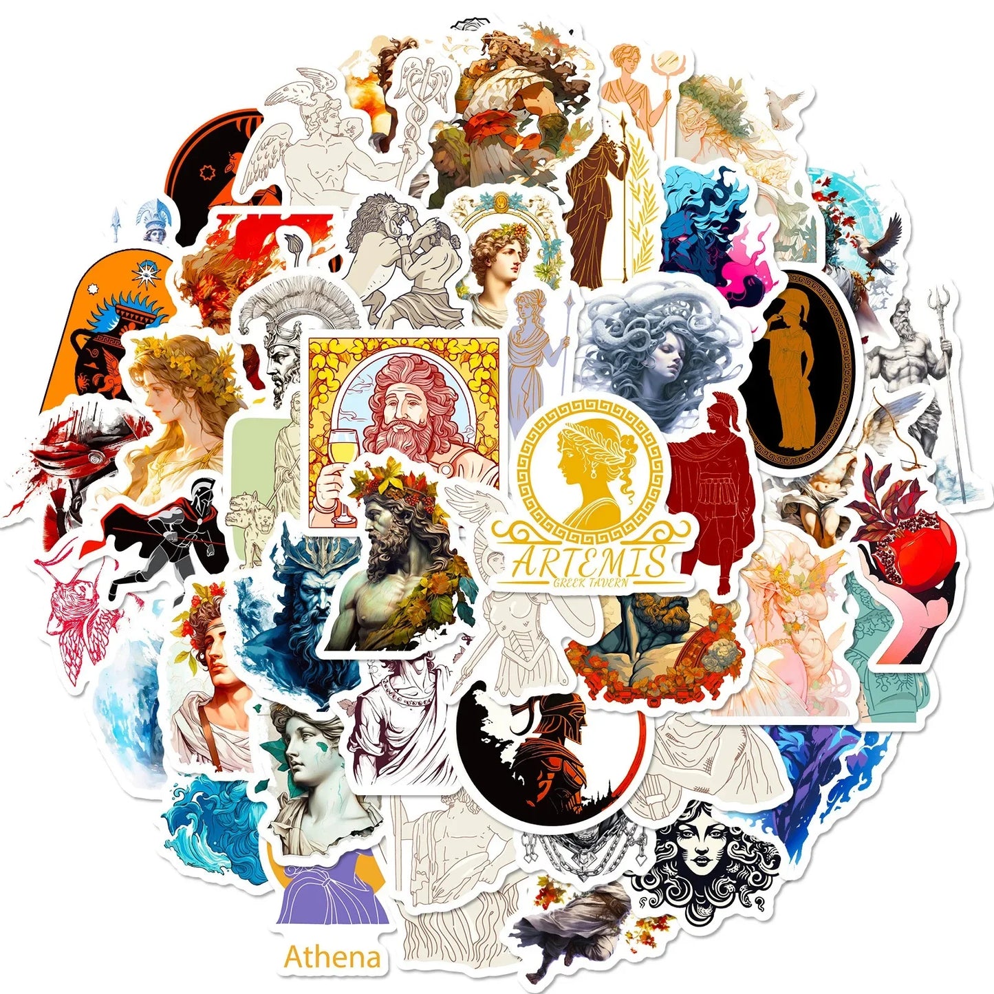 10/50pcs Cool Ancient Greek Mythology Stickers Aesthetic Character Decals DIY Stationery Phone Luggage Car Waterproof Sticker