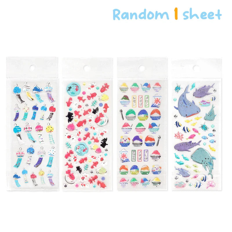 1 sheet Japan Goldfish Epoxy Crystal Glue Sticker Phone Case Sticker Diary Notebook Decoration Creative Gifts