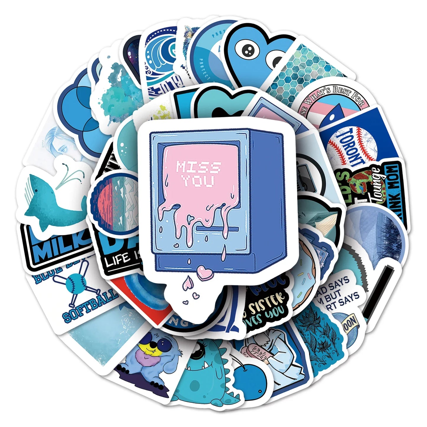 50Pcs Cute Waterproof Vinyl Stickers for Skateboard Snowboard