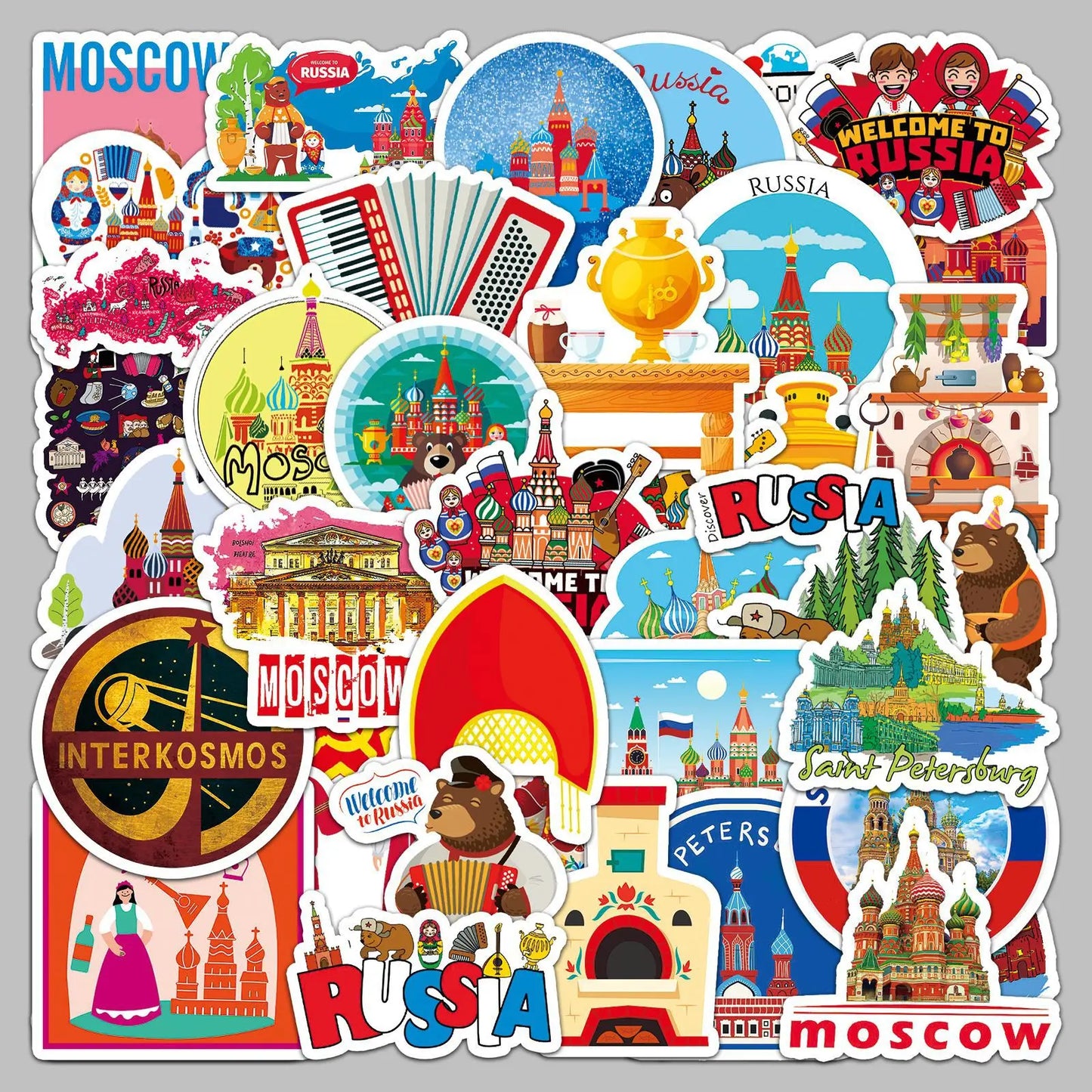 50pcs Cartoon Outdoor Travel Graffiti Stickers for Helmet, Wall, DIY Decoration