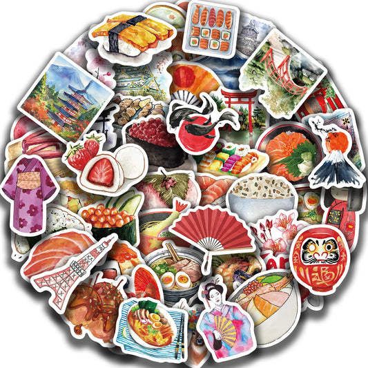 64pcs Japan Travel Waterproof Stickers for Laptop & More