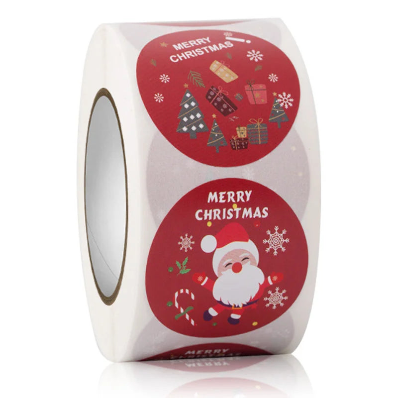 3.8cm Merry Christmas Elk Snowman Gingerbread Waterproof Stickers 100-500 Pcs