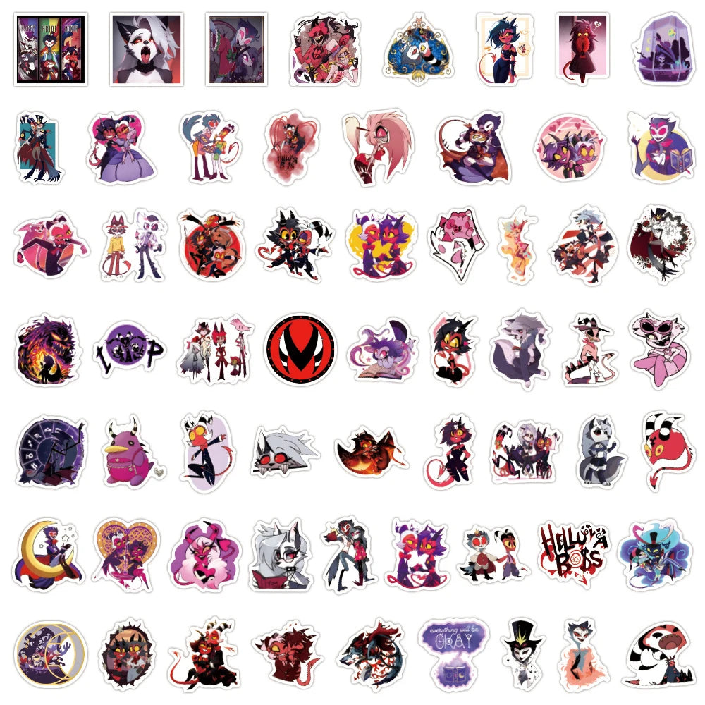 10/30/50/120pcs Helluva Boss Anime Graffiti Stickers Decoration Laptop Notebook Phone Suitcase Car Waterproof DIY Stickers Toys