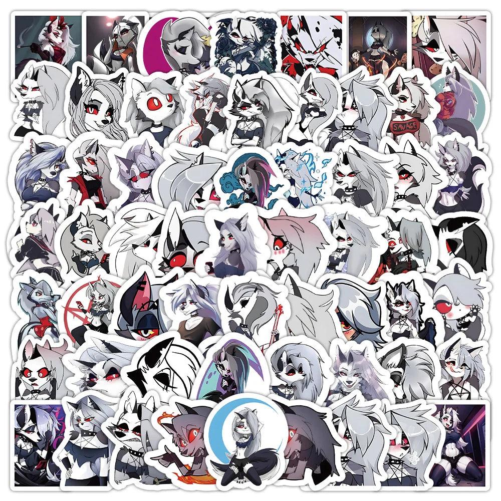Helluva Boss Loona Stickers Decals Anime Cartoon DIY Scrapbook Laptop Car Bike Skateboard