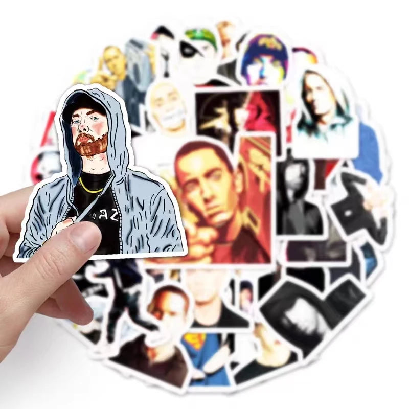 Cool White Detroit Rapper Eminem Hip Hop Sticker Packs
