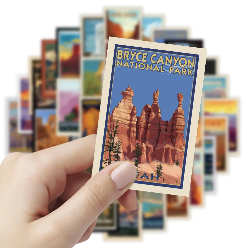 10/30/50pcs Cute Cartoon World Landmarks Aesthetic Poster Stickers Decals Notebook Skateboard Laptop Phone Decoration Sticker