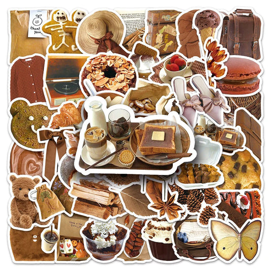 Cute Food Cartoon Stickers: 10/30/50pcs for Suitcase, Fridge, Skateboard, Phone, Luggage, Notebook Decoration
