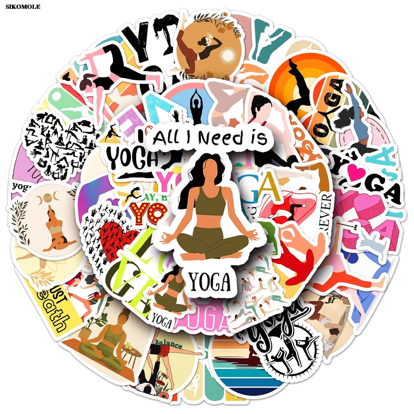 Cartoon Mandala Flower Stickers for Laptop Luggage DIY 10/30/50pcs