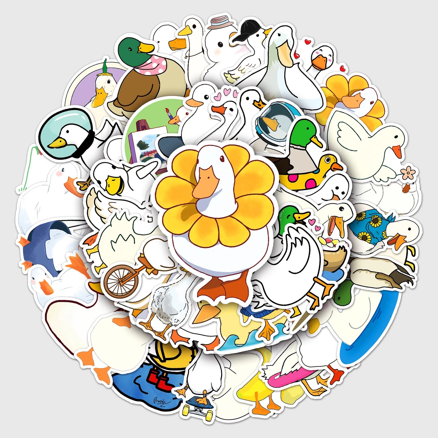 50Pcs Duck Cartoon Waterproof Vinyl Stickers for Skateboard Snowboard