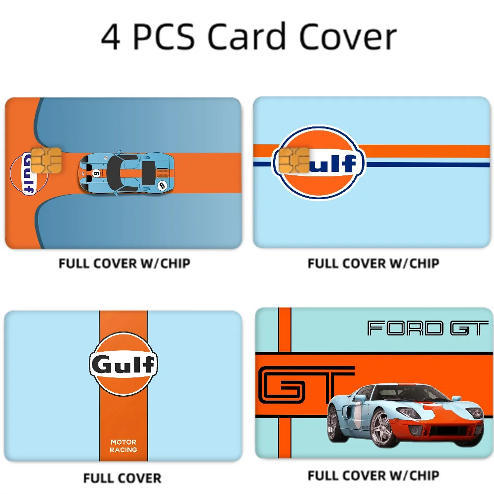 G-Gulf Racing Car Card Skin Stickers Set (4 Pcs)
