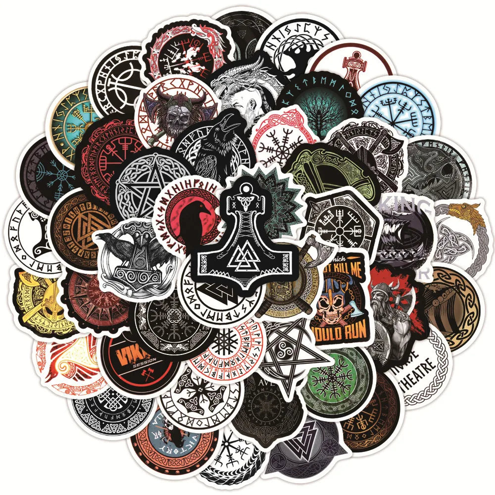 Viking Compass Totem Stickers 50/100pcs Waterproof Decals