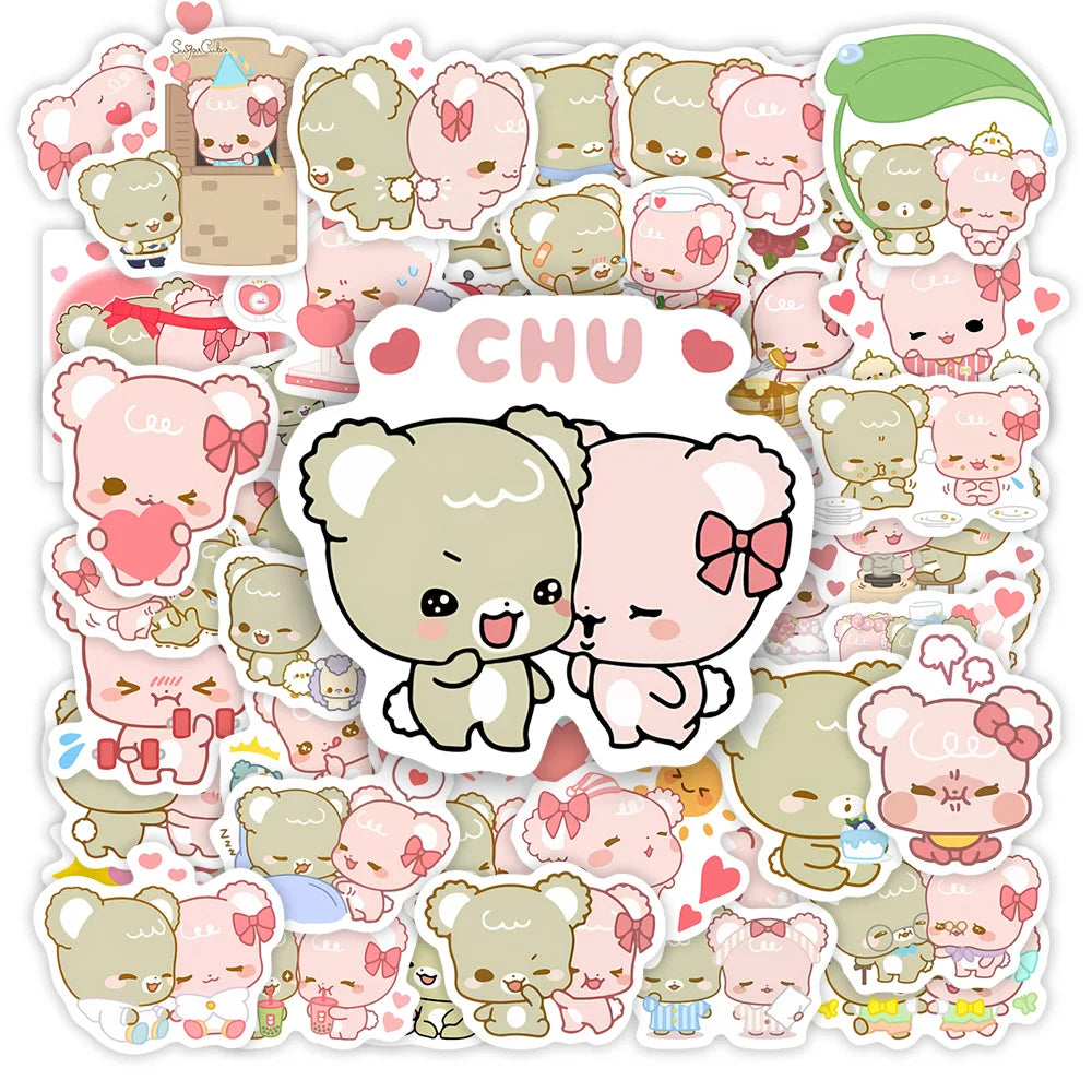Sugar Cubs Stickers Cute Couple Funny DIY Gift Decal Pack Stickers for Phone Laptop scrapbook sports bottle Luggage Waterproof