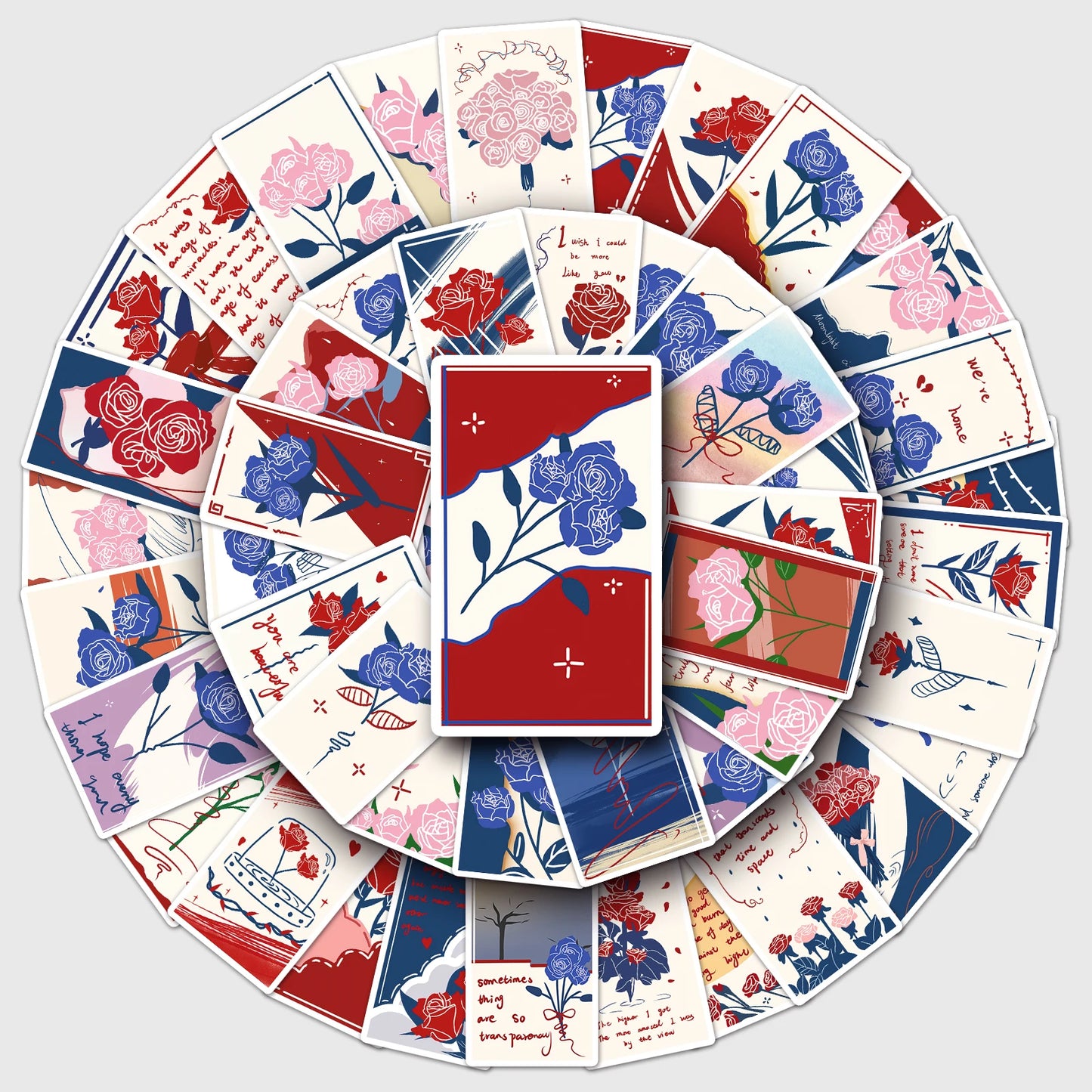 50Pcs Cute Flower Bookmark Waterproof Vinyl Stickers